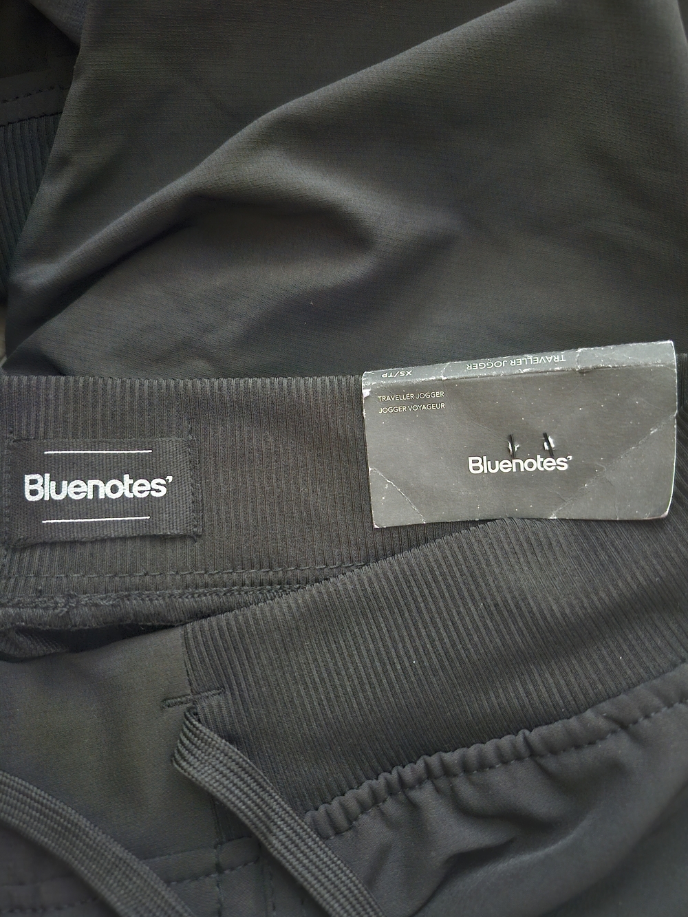 Bluenotes Men's Black Slim Jogger Pants with Drawstring - Picture 3 of 4